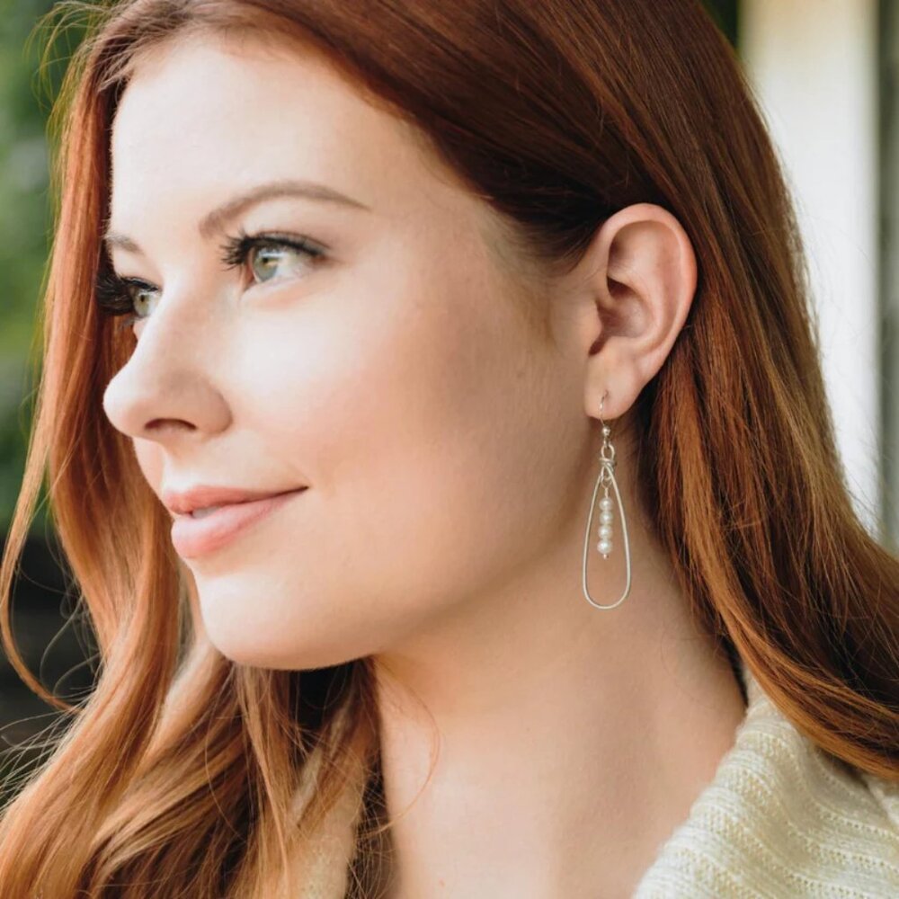 Lisa Leonard Designs A Mother's Love Pearl Earrings (Sterling Silver) - NIB